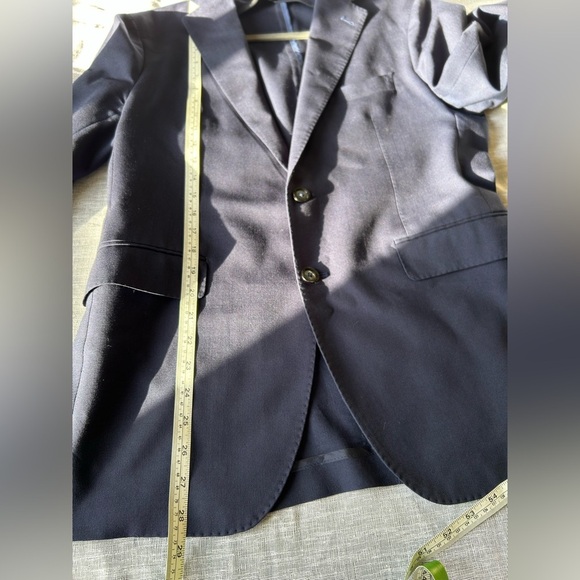 🌟 Lux TAGLIATORE Navy Blue WOOL Sport Blazer Jacket Sz Eu 50/ Us 40 - Picture 8 of 9